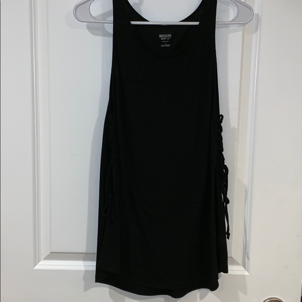 Plain Black Tank w/ Sides Tied